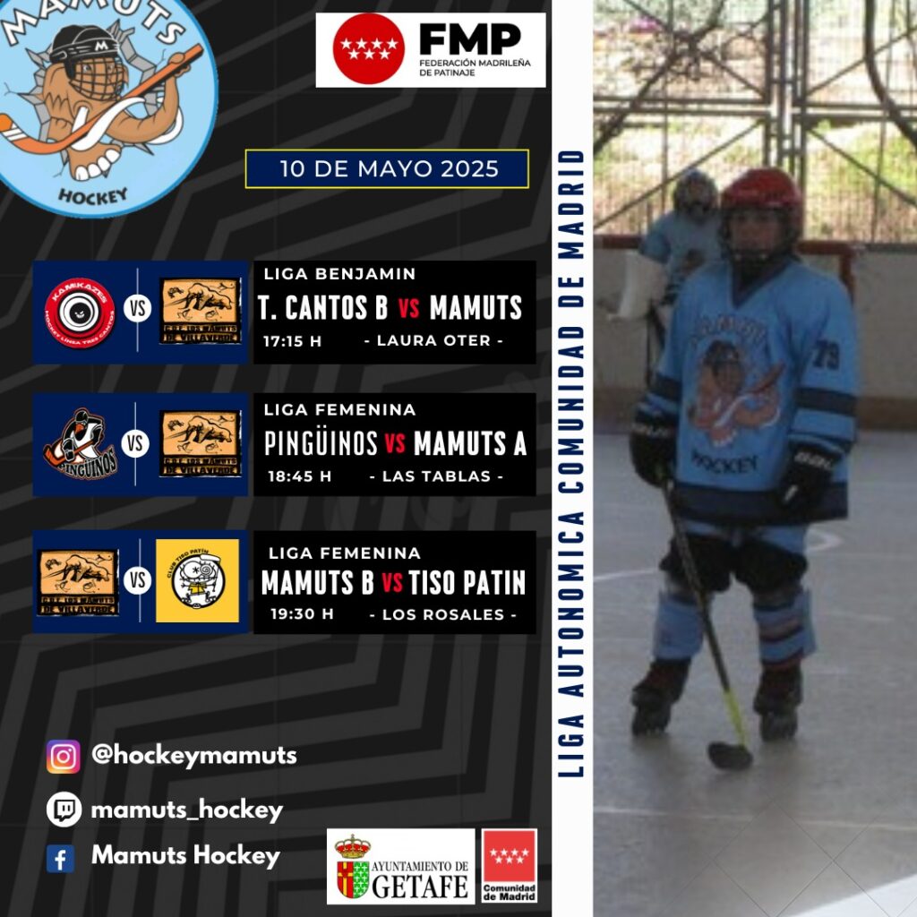 Horarios de partidos de Mamuts Hockey el 10 de mayo de 2025 por la tarde.